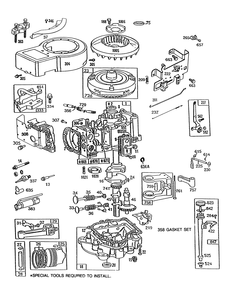 Briggs & Stratton Model No. 286707-0119-01 Diagram and Parts List for 56176 1000001 - 1999999 Toro Lawn Tractor