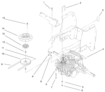 Hydro Transaxle Assembly Diagram and Parts List for 72115 9900001 - 9999999 Toro Lawn Tractor
