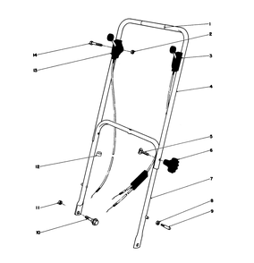 Handle Assembly Model 16297 Diagram and Parts List for 16077 2000001 - 2999999 Toro Lawn Mower