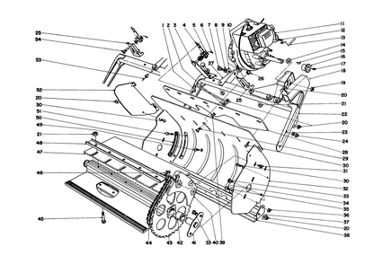 Lower Main Frame Diagram and Parts List for 31411 1000001 - 1999999 Toro Snow Blower