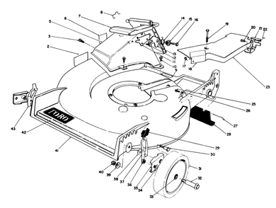 Housing Assembly Diagram and Parts List for 20692C 9000001 - 9999999 Toro Lawn Mower