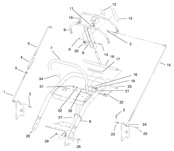 Handle Assembly Diagram and Parts List for 30187 790001 - 795000 Toro Lawn Tractor Accessories
