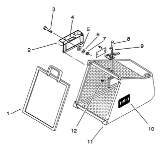 Hopper Assembly Diagram and Parts List for 30130 790001 - 799999 Toro Lawn Mower
