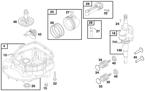 Engine Briggs & Stratton Model 12f702-1741-A1 Diagram and Parts List for 53080 890001 - 899999 Toro Leaf Blower / Vacuum