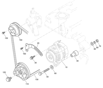 Alternator And Pulley Assembly Diagram and Parts List for 22337CP 410400000 - 999999999 Toro Lawn Tractor Accessories