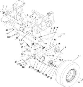 Wheel And Brake Assembly Diagram and Parts List for 74269 (240000001-240999999)(2004) Toro Lawn Mower