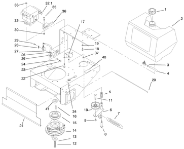 Fuel Tank, Hydro Pump & Pto Diagram and Parts List for 30187 795001 - 799999 Toro Lawn Tractor Accessories