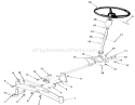 Front Axle And Steering Diagram and Parts List for A1-164201 1982 Toro Lawn Tractor