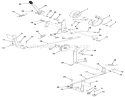 Clutch, Brake And Speed Control Linkage Diagram and Parts List for A1-164201 1982 Toro Lawn Tractor