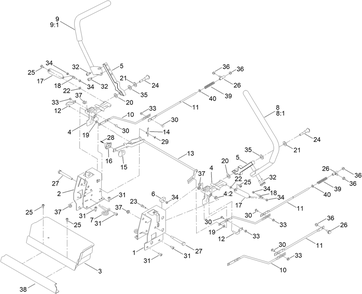 Motion Control Assembly Diagram and Parts List for 74685 409290000 - 410149999 Toro Lawn Tractor