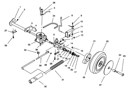 S.P. Rear Axle Assembly Diagram and Parts List for 20821B 6900001 - 6999999 Toro Lawn Mower