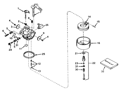 Carburetor No. 632107 Diagram and Parts List for 38056 5000001 - 5999999 Toro Snow Blower
