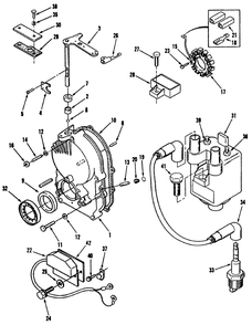 Gearcase And Ignition Controls Power Plus Diagram and Parts List for 31-10K803 2000001 - 2999999 Toro Lawn Tractor