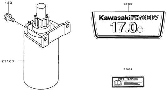 Starter/Decals-Kawasaki Fh500v-As10 Diagram and Parts List for 74170 990001 - 999999 Toro Lawn Tractor