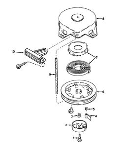 Recoil Starter No. 590537 Diagram and Parts List for 38175 3900001 - 3999999 Toro Snow Blower