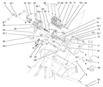 Hydraulic Assembly (Continued) Diagram and Parts List for 22300 890001 - 899999 Toro Lawn Tractor Accessories