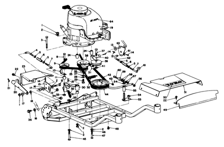 Engine And Frame Assembly Diagram and Parts List for 23201 3000001 - 3999999 Toro Lawn Mower