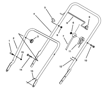 Handle Assembly Diagram and Parts List for 16410 3900001 - 3999999 Toro Lawn Mower