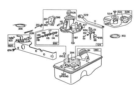 Briggs & Stratton Carburetor Assembly Model 92508-1033-01 For 19" Hand Propelled Model 16300 Diagram and Parts List for 16310 1000001 - 1999999 Toro Lawn Mower