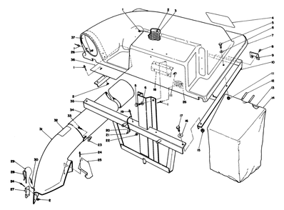 Twin Bagger Grass Catcher Model No. 59184 (Optional) Diagram and Parts List for 57360 7000001 - 7999999 Toro Lawn Tractor