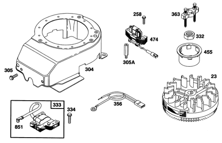 Engine Briggs & Stratton Model 128807-0658-01 Diagram and Parts List for 20472 6900001 - 6999999 Toro Lawn Mower