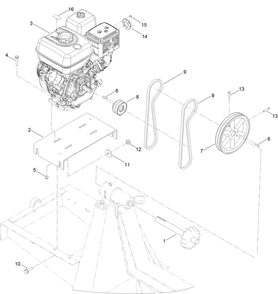 Engine And Belt Assembly Diagram and Parts List for 68008 404320000 - 999999999 Toro Cement Mixer