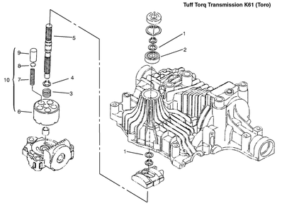 Pump Shaft Diagram and Parts List for 72110 6900001 - 6999999 Toro Lawn Tractor