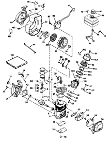 Engine Tecumseh Model No. Ah600-1654n Diagram and Parts List for 58432 8000001 - 8999999 Toro Edger