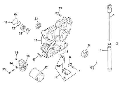 Oil Pan/Lubrication Diagram and Parts List for 73428 8900001 - 8900499 Toro Lawn Tractor