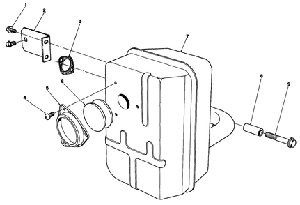 Muffler Assembly Diagram and Parts List for 30106 0000001 - 0999999 Toro Lawn Tractor Accessories