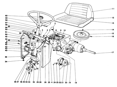 Dash And Transaxle Assembly Diagram and Parts List for 55166 3000001 - 3999999 Toro Lawn Tractor