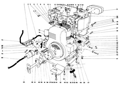 Engine Assembly Diagram and Parts List for 30775 200001 - 299999 Toro Lawn Tractor
