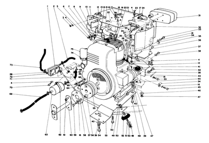Engine Assembly Diagram and Parts List for 30550 80000001 - 89999999 Toro Lawn Tractor