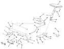 Front Axle & Steering Assembly Diagram and Parts List for A2-12KE02 1000001-1999999 - 1991 Toro Lawn Tractor