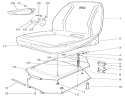 Seat Assembly Diagram and Parts List for A2-12KE02 1000001-1999999 - 1991 Toro Lawn Tractor
