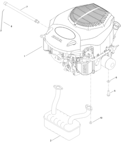 Engine Assembly Diagram and Parts List for 74691 412456588 - 412999999 Toro Lawn Tractor