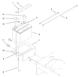 Battery Assembly Diagram and Parts List for 30183 990001 - 999999 Toro Lawn Tractor Accessories