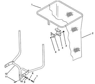 Bag & Frame Assembly Diagram and Parts List for 07-4XVS01 2000001 - 2999999 Toro Lawn Tractor Accessories