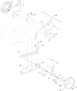 Rear Wheel And Height-Of-Cut Assembly Diagram and Parts List for 21771 410000000 - 411999999 Toro Lawn Mower