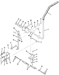 Transmission Drive Linkage Diagram and Parts List for Z1-24OE04 1000001 - 1999999 Toro Lawn Tractor