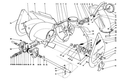 Auger Assembly Diagram and Parts List for 38090 6000001 - 6999999 Toro Snow Blower