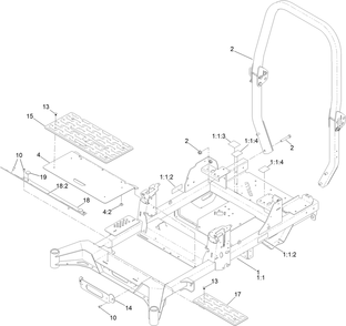 Frame Assembly Diagram and Parts List for 77288 400000000 - 999999999 Toro Lawn Tractor