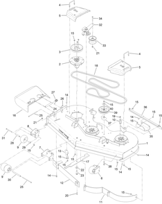 Deck Assembly Diagram and Parts List for 74513 400000000-403224658 Toro Lawn Mower