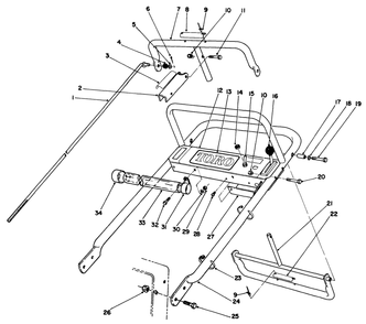 Handle Assembly Diagram and Parts List for 30103 9000001 - 9999999 Toro Lawn Tractor Accessories