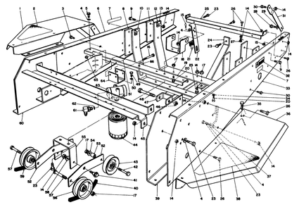 Frame & Jackshaft Assembly Diagram and Parts List for 30754 0000001 - 0999999 Toro Lawn Tractor