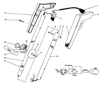 Handle Assembly Diagram and Parts List for 51425 9000001 - 9999999 Toro Trimmer