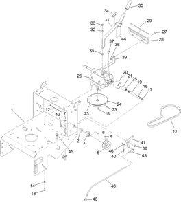 Frame And Transmission Assembly Diagram and Parts List for 30672 405670000-410299999 Toro Lawn Mower