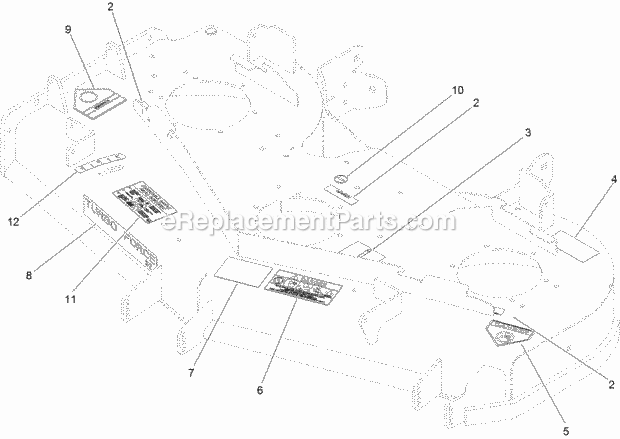 Deck Decal Assembly No. 114-5810 Diagram and Parts List for 74903CP 311000001-311999999 Toro Lawn Mower