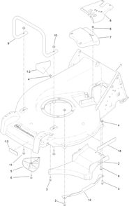 Housing Assembly Diagram and Parts List for 22295 413000000 - 999999999 Toro Lawn Mower