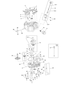 Crankcase And Crankshaft Assembly Diagram and Parts List for 74687 408976622 - 410149999 Toro Lawn Tractor